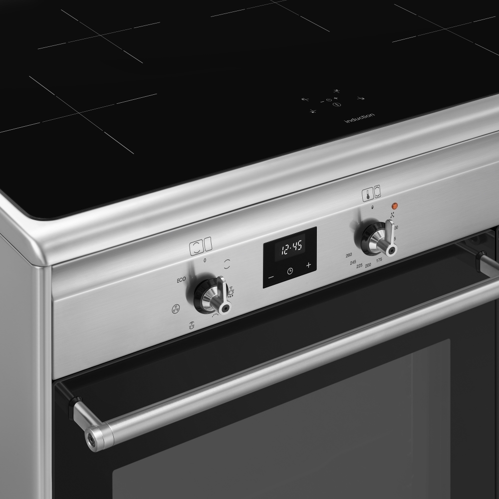 Smeg CX92IM Concert 90cm Induction Range Cooker, Stainless Steel, A Rated