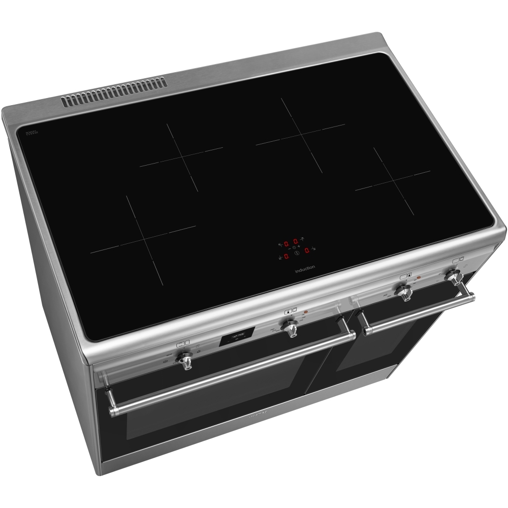 Smeg CX92IM Concert 90cm Induction Range Cooker, Stainless Steel, A Rated