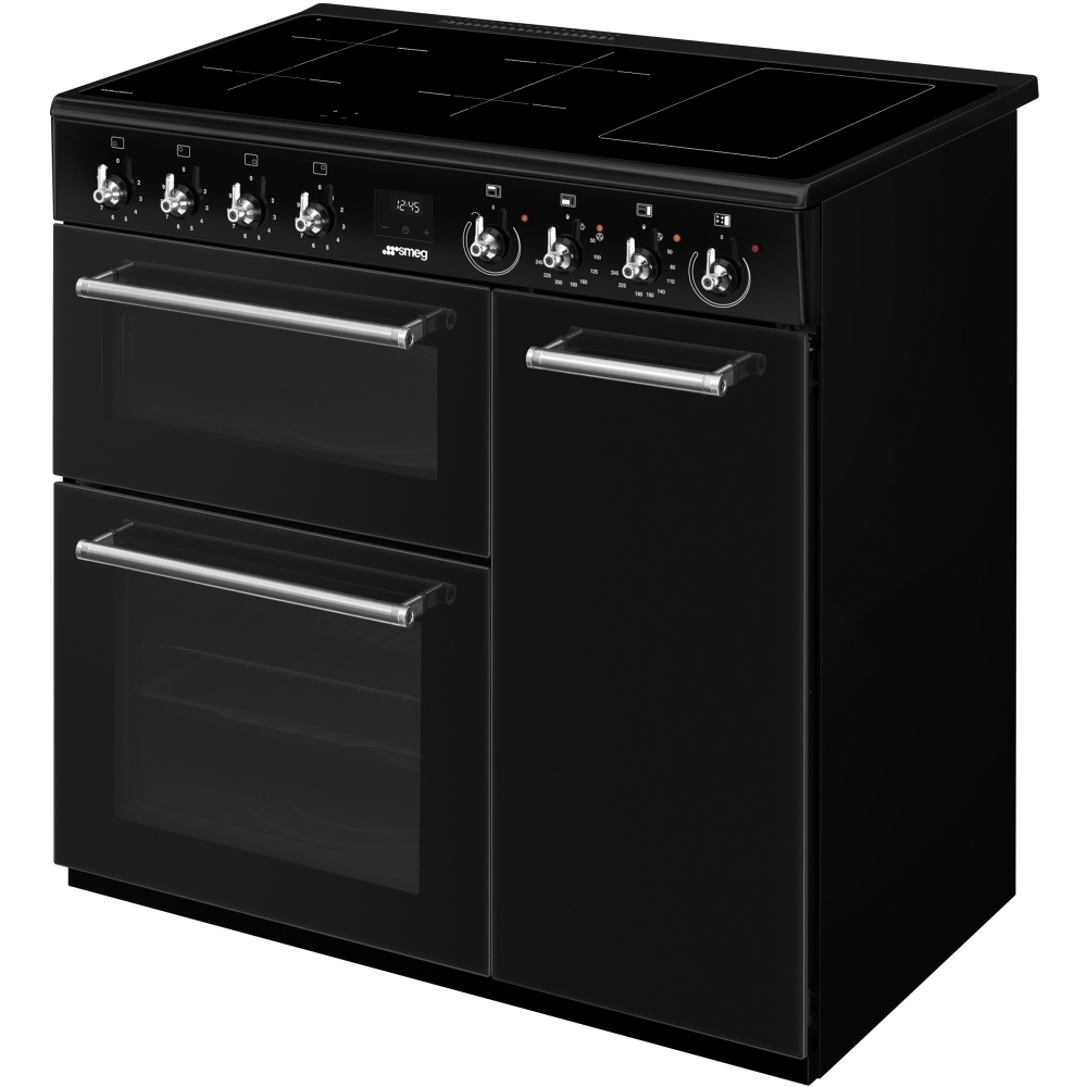 Smeg CX93IMBL 90cm Induction Range Cooker, Black, A Rated