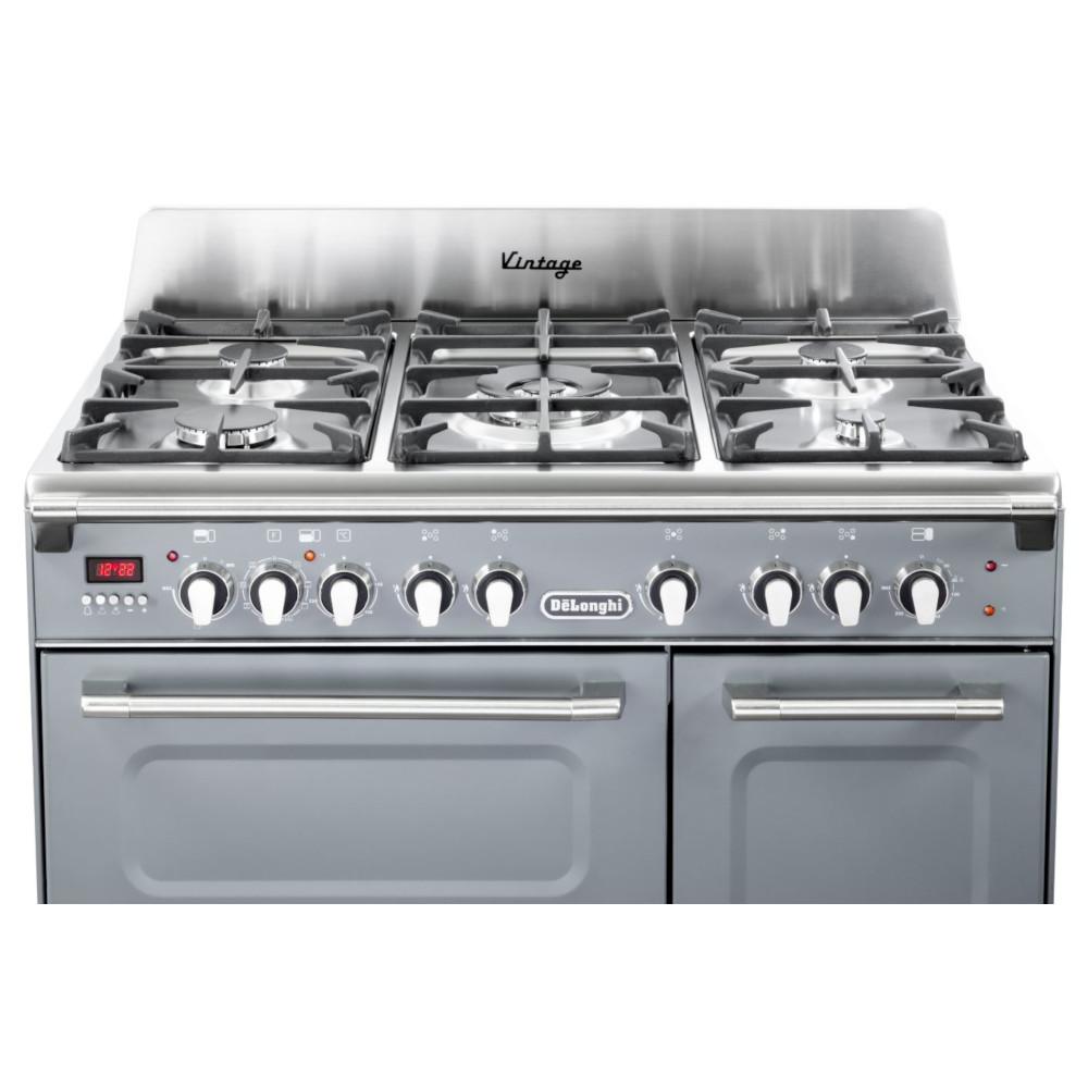 DeLonghi D3VR 908-DF/SLATE Vintage 90cm Dual Fuel Range Cooker, Grey, A Rated