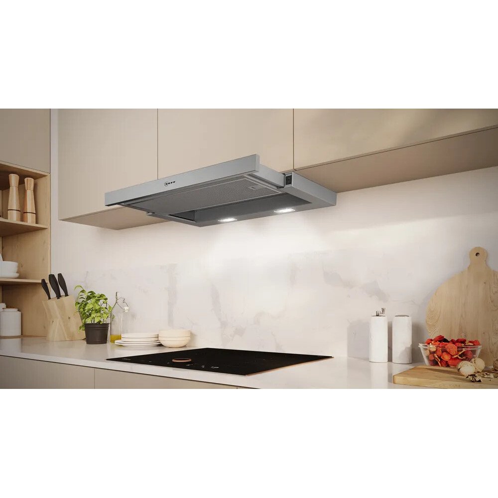 Neff D46BR22N1B N30 Telescopic Cooker Hood, Silver, B Rated