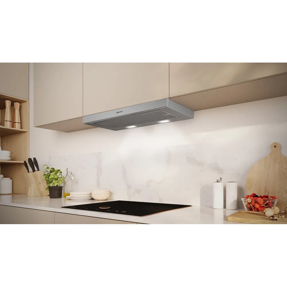 Neff D46BR22N1B N30 Telescopic Cooker Hood, Silver, B Rated