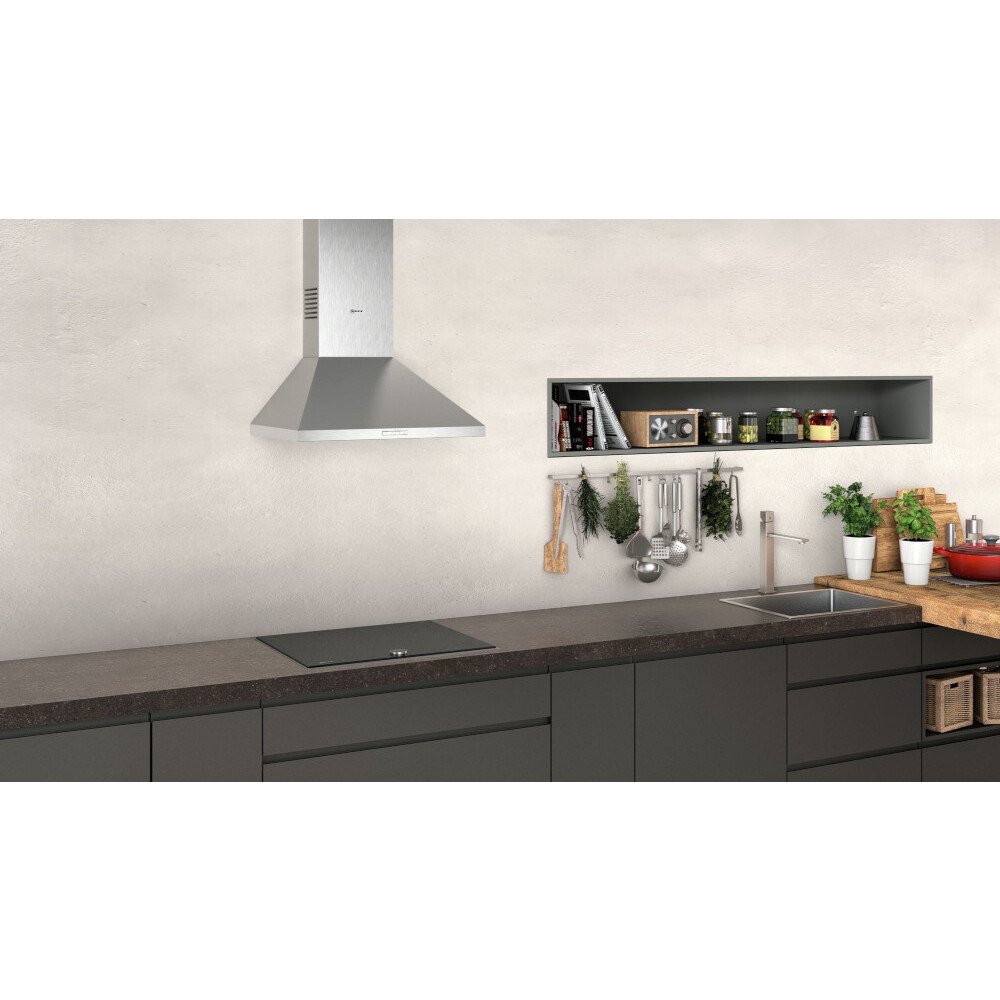 Neff D62PBC0N0B N30 60cm Chimney Cooker Hood, Stainless Steel, C Rated