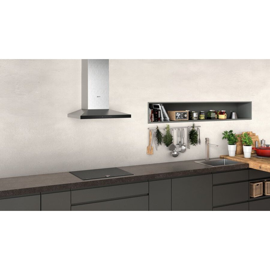 Neff D64QFM1N0B N50 60cm Chimney Cooker Hood, Stainless Steel, A Rated