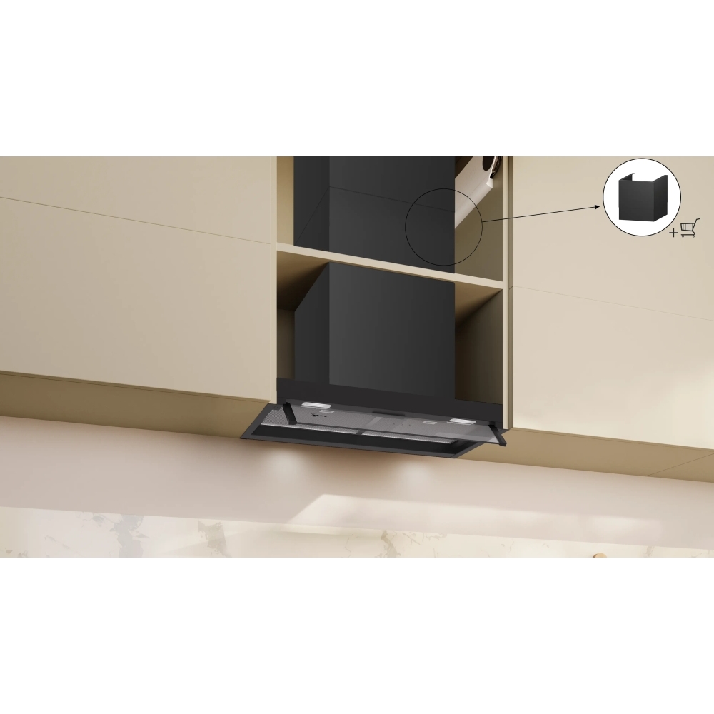 Neff D65XCC2S0B N50 Integrated Cooker Hood, Black, B Rated
