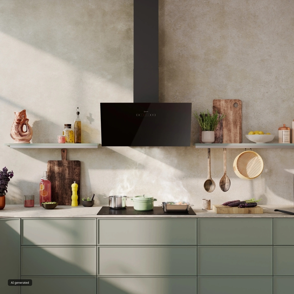 Neff D85ICN1S0B N70 80cm Chimney Cooker Hood, Black, A+ Rated