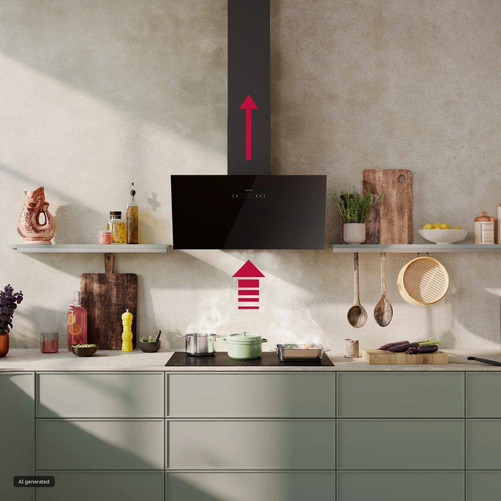 Neff D85ICN1S0B N70 80cm Chimney Cooker Hood, Black, A+ Rated