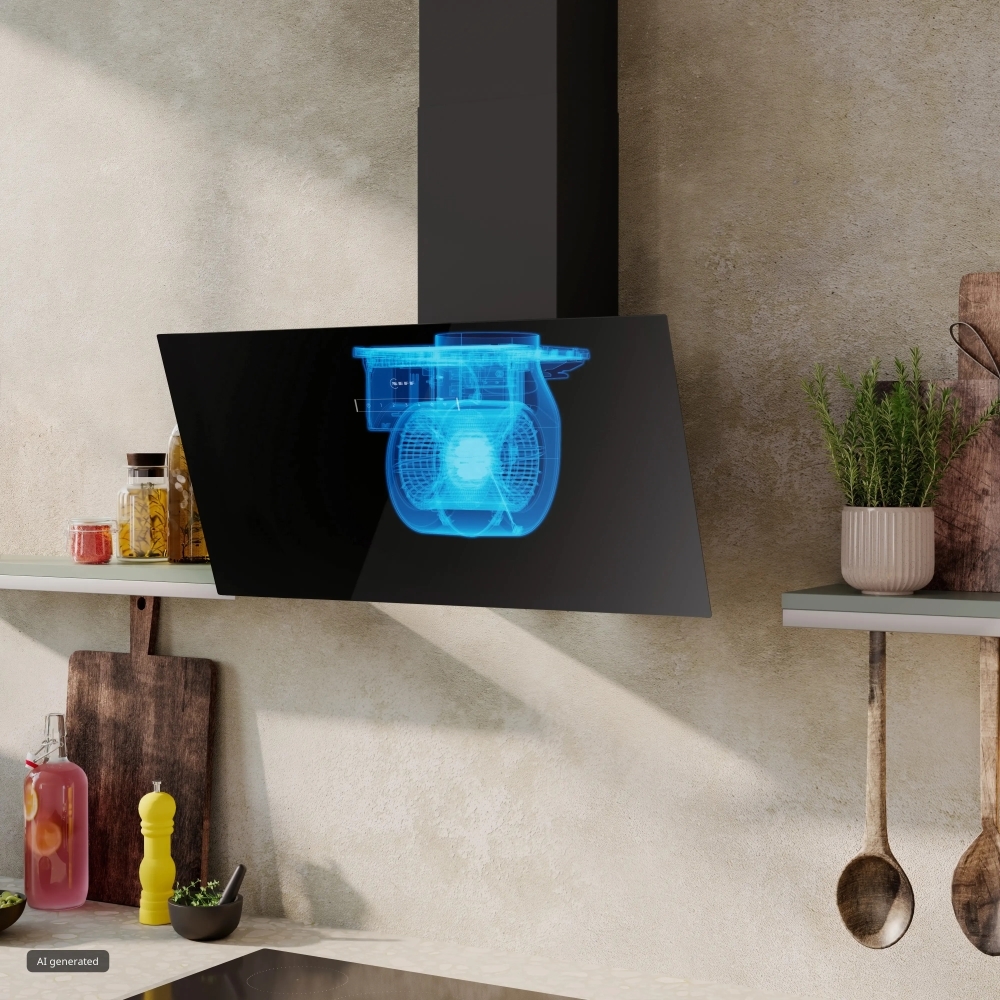 Neff D85ICN1S0B N70 80cm Chimney Cooker Hood, Black, A+ Rated