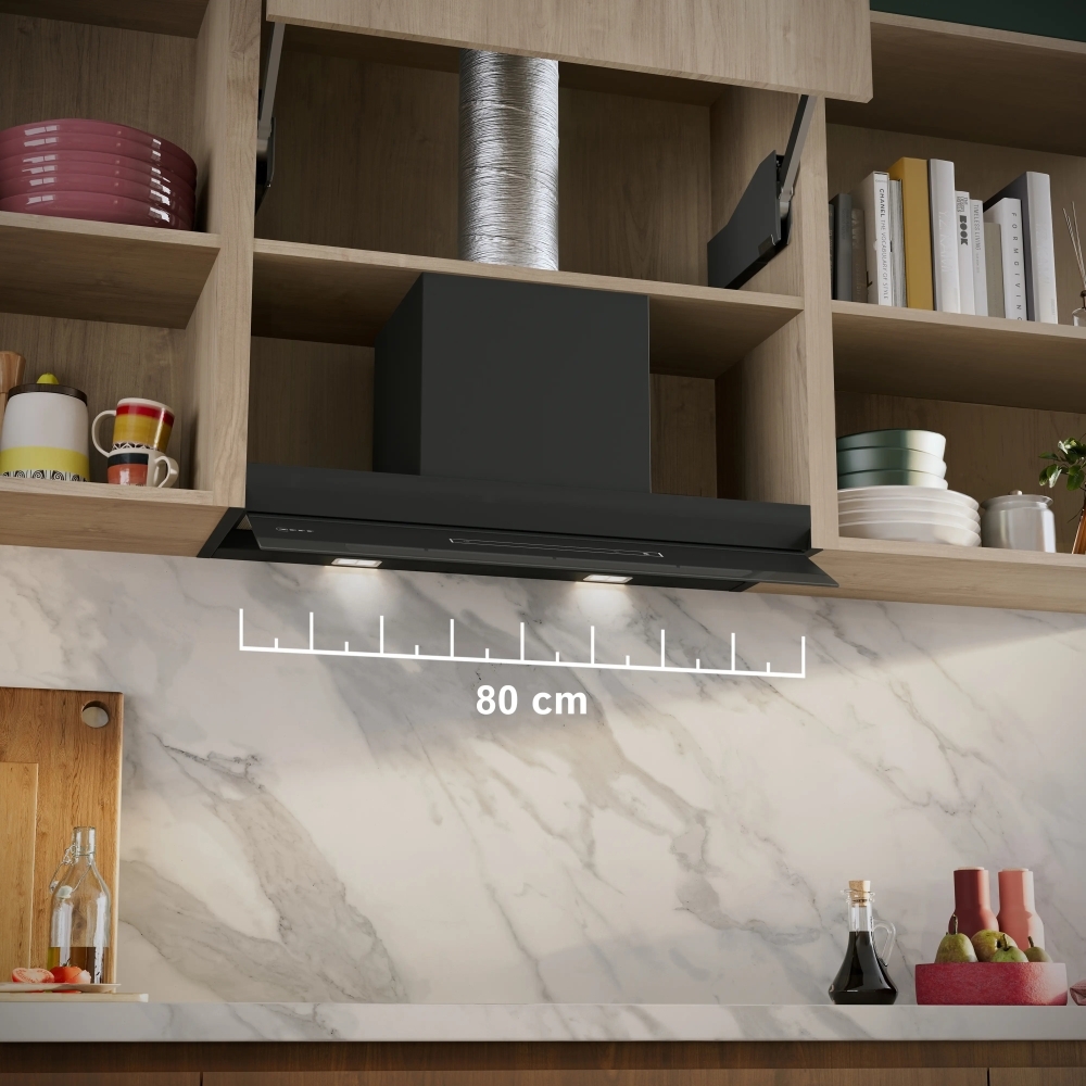 Neff D88XET2S0B N90 Integrated Cooker Hood, Black, A+ Rated