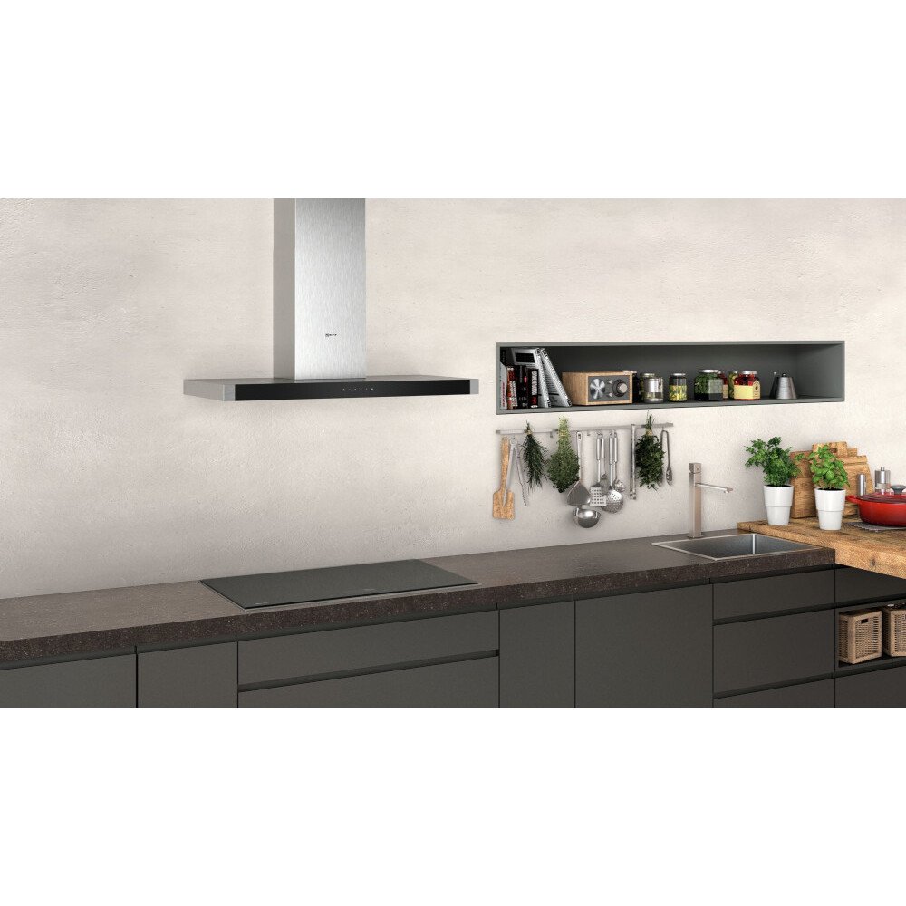 Neff D94BHM1N0B N50 90cm Chimney Cooker Hood, Stainless Steel, A Rated