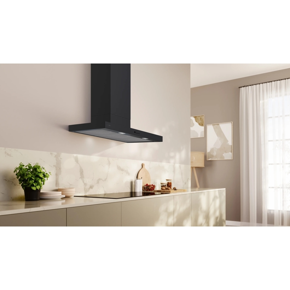 Neff D95BCC2S0B 90cm Chimney Cooker Hood, Black, B Rated