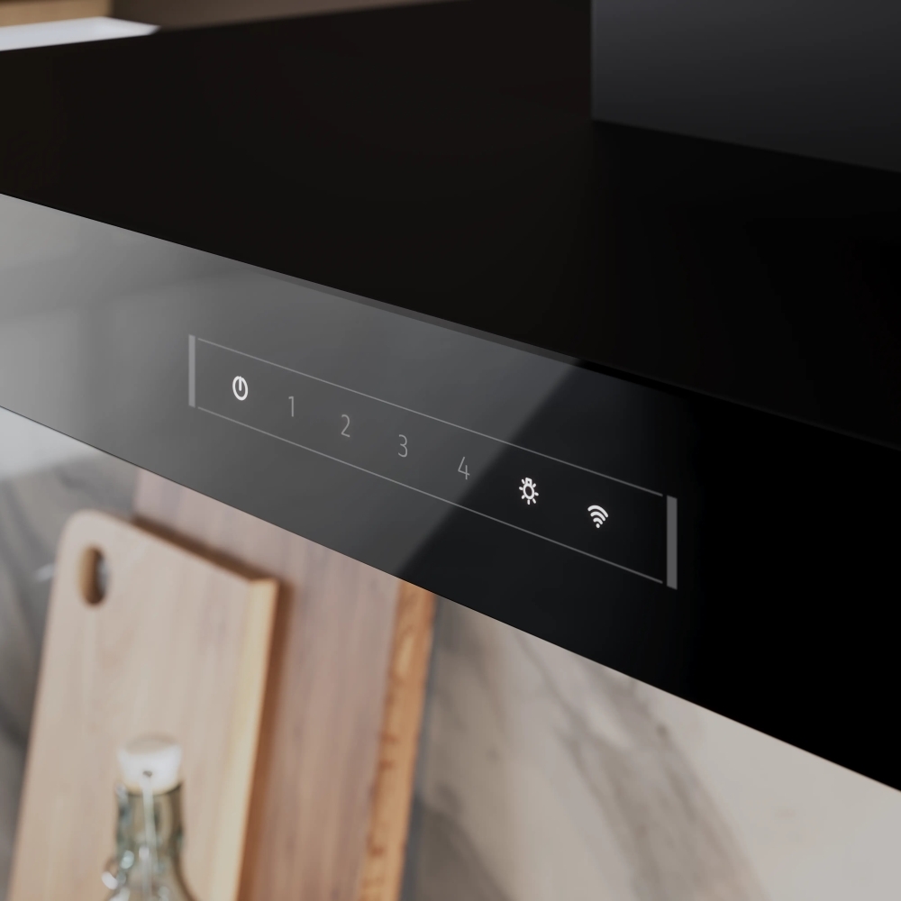 Neff D97BDN2S0B 90cm Chimney Cooker Hood, Black, A++ Rated