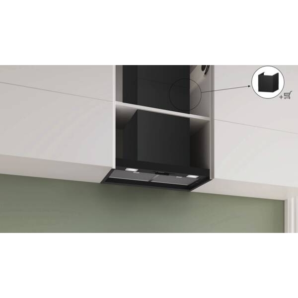 Bosch DBB63BC60B Series 2 Integrated Cooker Hood, Black, D Rated