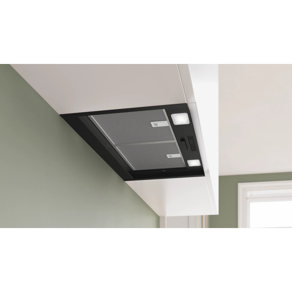 Bosch DBB63BC60B Series 2 Integrated Cooker Hood, Black, D Rated