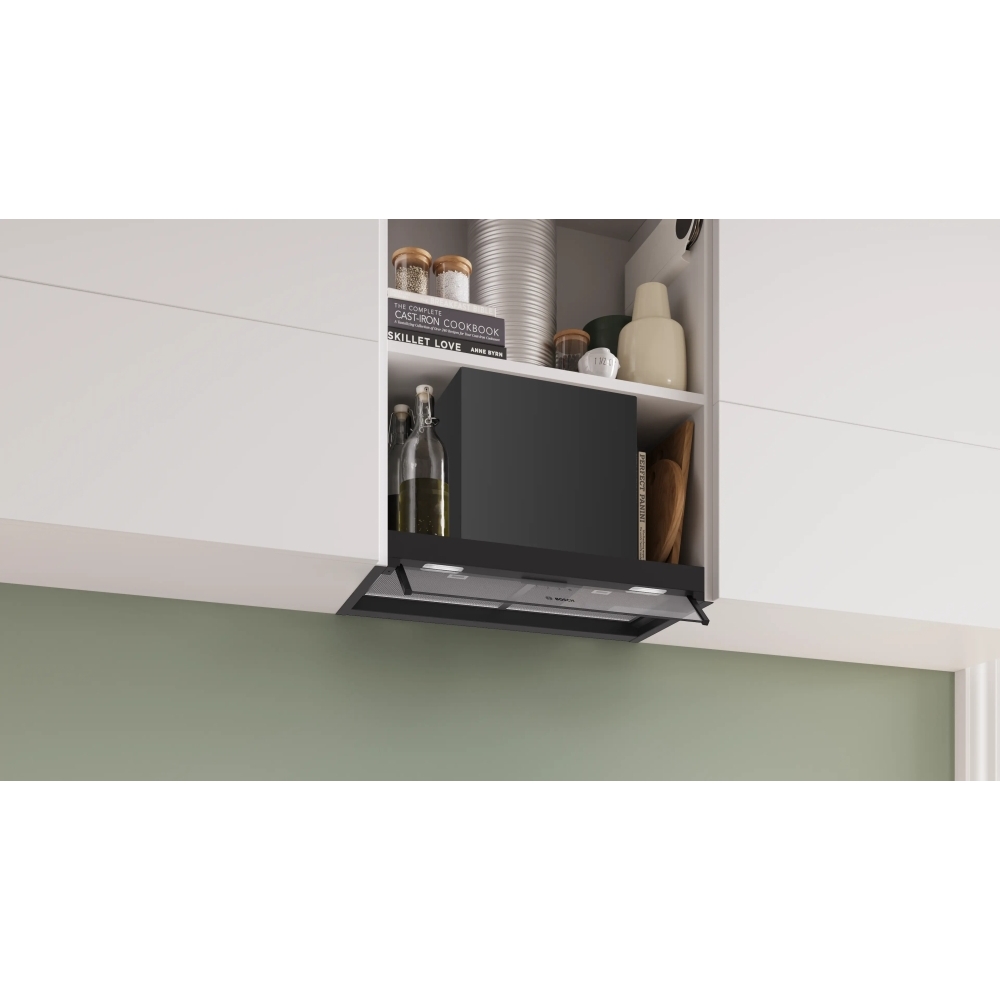 Bosch DBB85CC60B Series 4 Integrated Cooker Hood, Black, B Rated