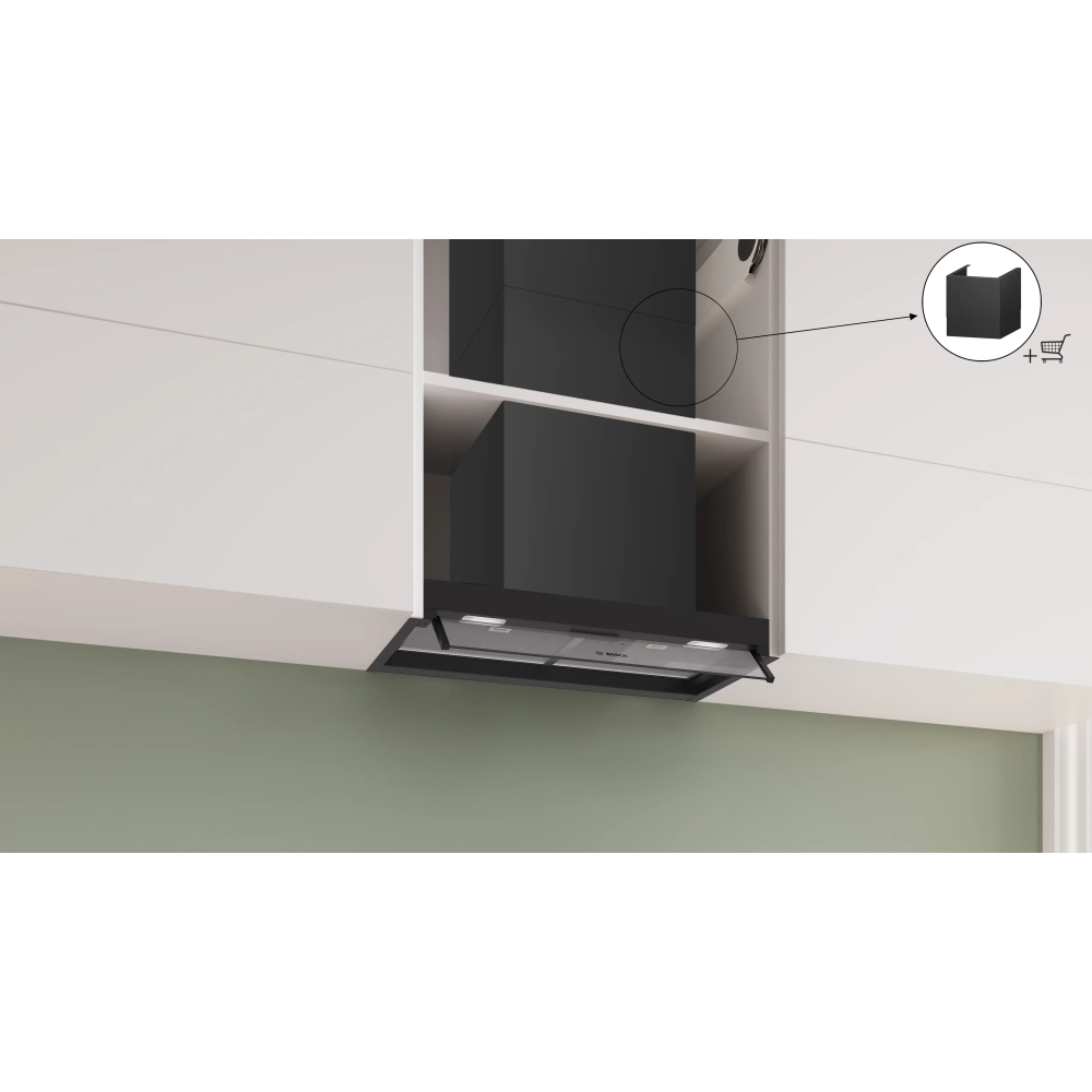 Bosch DBB85CC60B Series 4 Integrated Cooker Hood, Black, B Rated