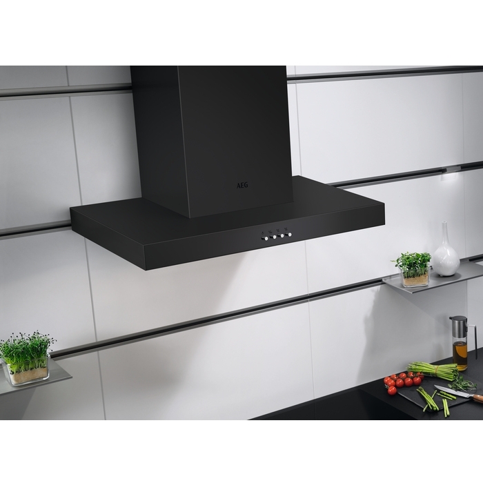AEG DBX3651R 6000 ExtractionTech 60cm Chimney Cooker Hood, Black, C Rated