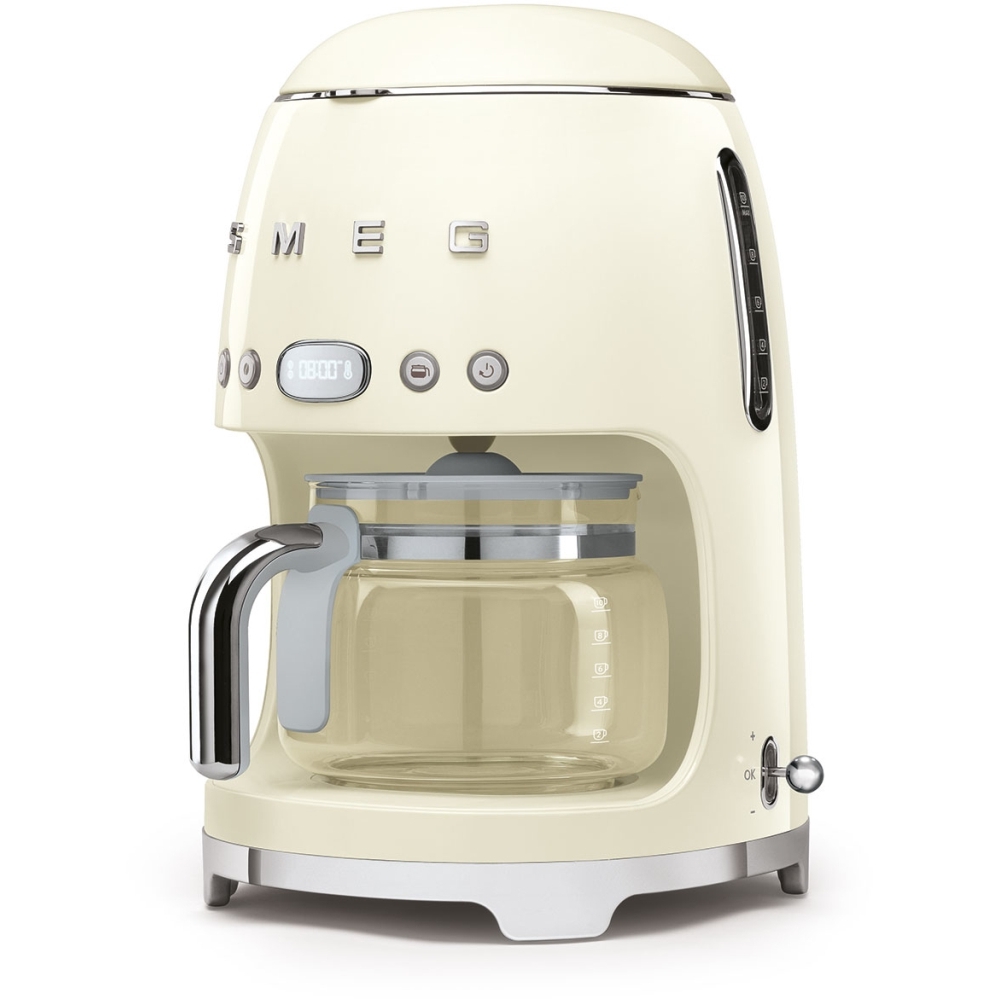 Smeg DCF02CRUK Retro Coffee Machine, Cream Marks Electrical