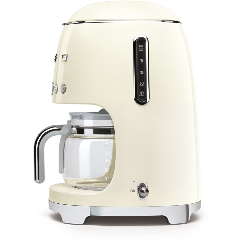 Smeg DCF02CRUK Retro Coffee Machine, Cream