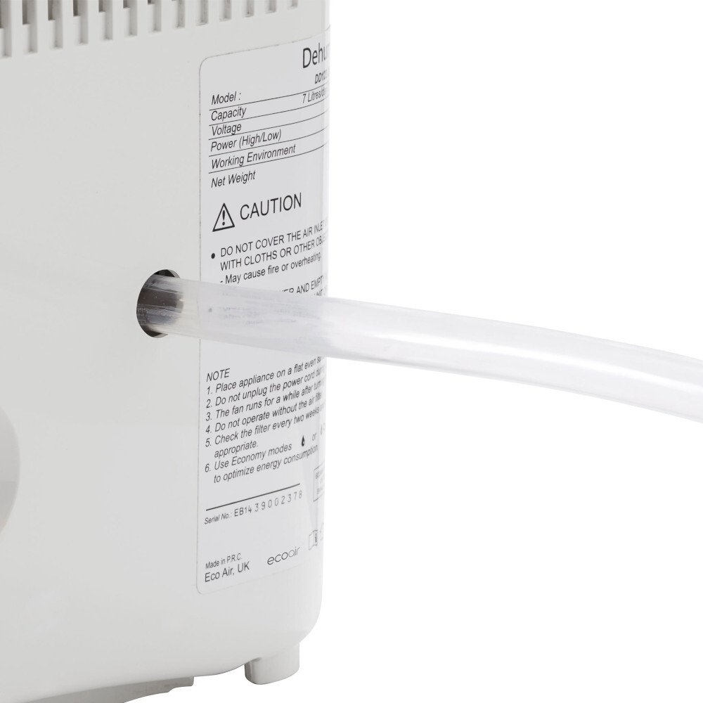 Ecoair DD1 Classic MK6 Desiccant Dehumidifier with Electronic Control, Ioniser and Antibacterial Filter, White