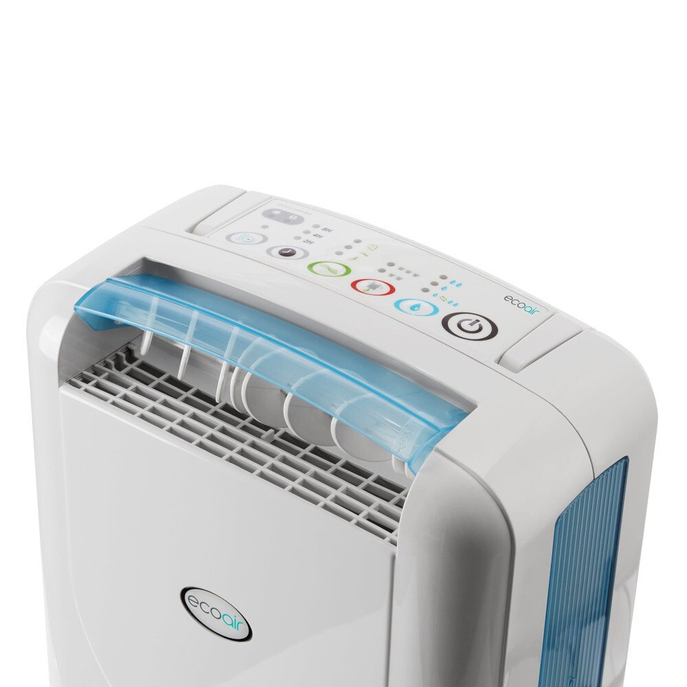 Ecoair DD1 Classic MK6 Desiccant Dehumidifier with Electronic Control, Ioniser and Antibacterial Filter, White