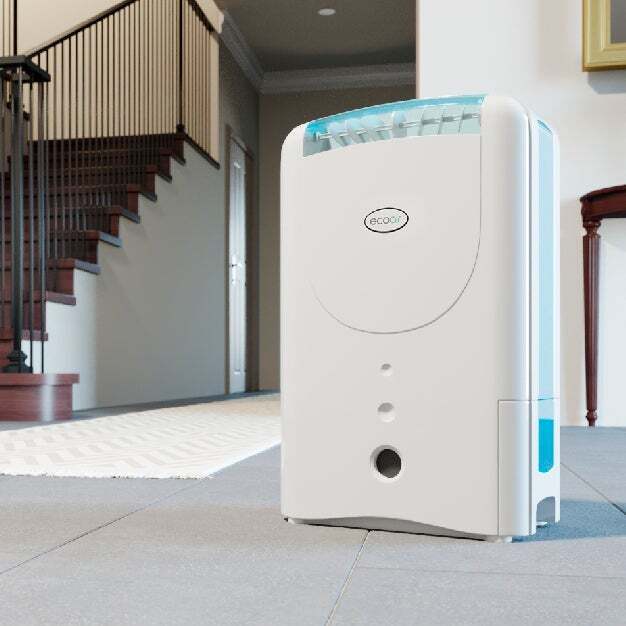 Ecoair DD1 Classic MK6 Desiccant Dehumidifier with Electronic Control, Ioniser and Antibacterial Filter, White