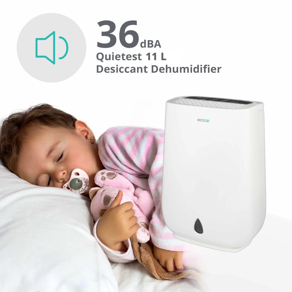 Ecoair DD3 Classic MK3 Desiccant Dehumidifier with Digital Hygrometer, Antibacterial Filter and 4.2 Litre Tank, White