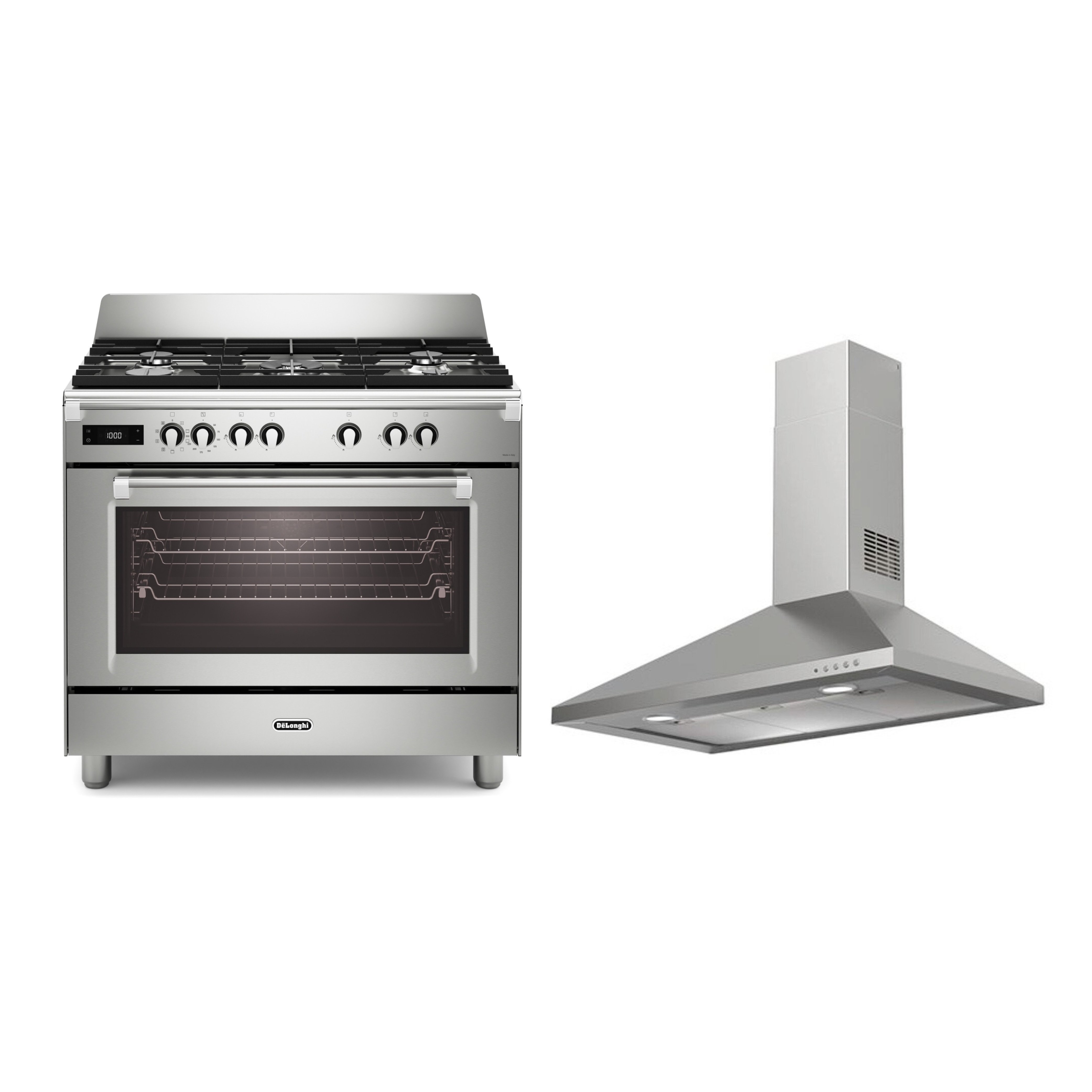 DeLonghi Dual Fuel Range Cooker & Hood Pack