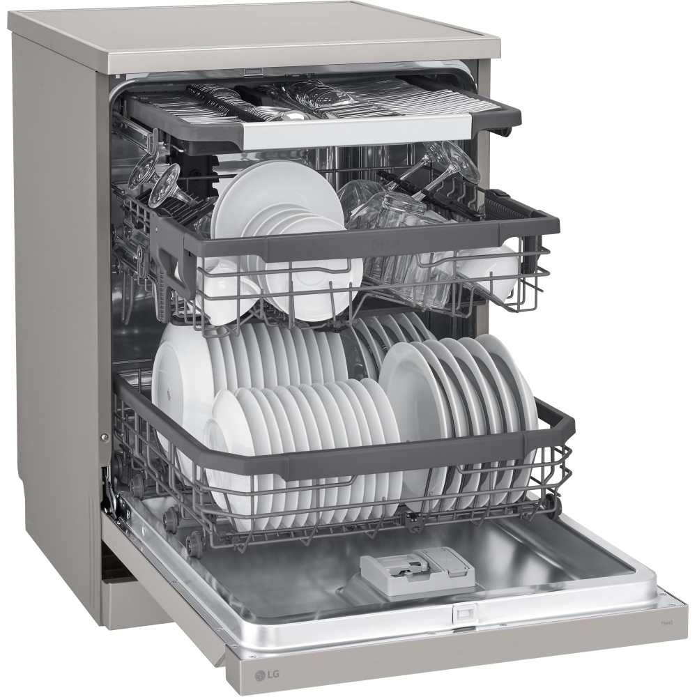 LG DF355FP Dishwasher, 14 Place Settings, Silver, C Rated