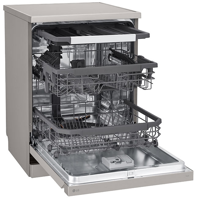 LG DF355FP Dishwasher, 14 Place Settings, Silver, C Rated