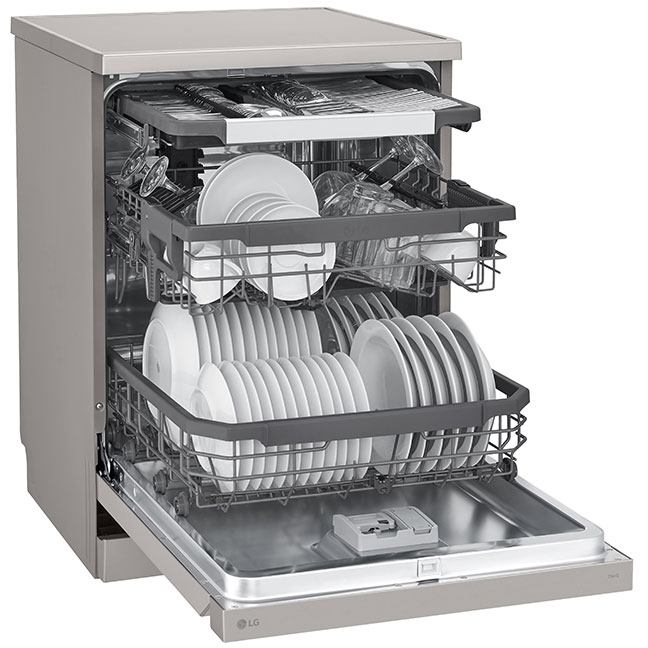 LG DF355FP Dishwasher, 14 Place Settings, Silver, C Rated