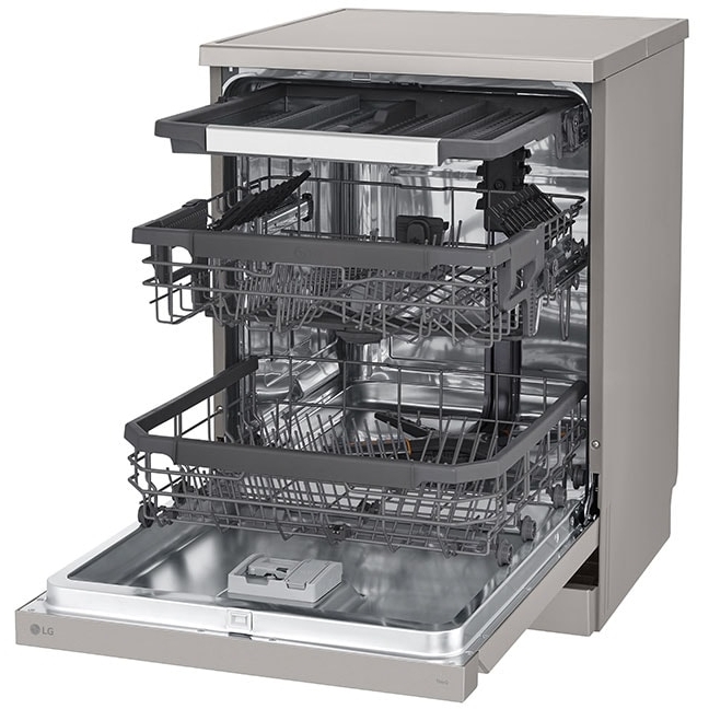 LG DF355FP Dishwasher, 14 Place Settings, Silver, C Rated