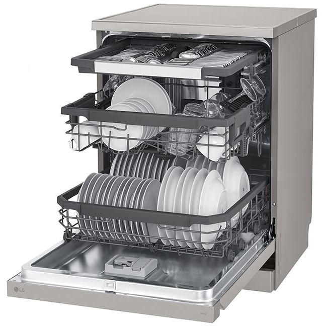 LG DF355FP Dishwasher, 14 Place Settings, Silver, C Rated