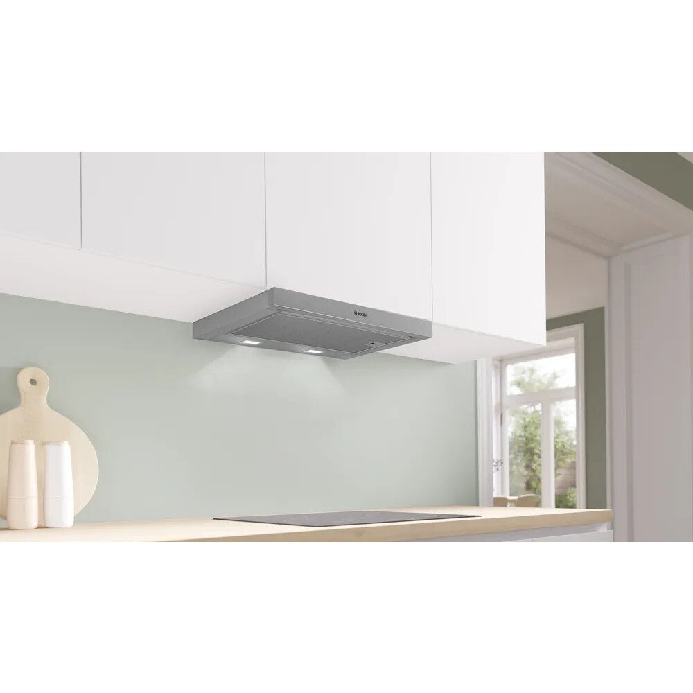 Bosch DFM063W56B Series 2 Telescopic Cooker Hood, Silver, C Rated