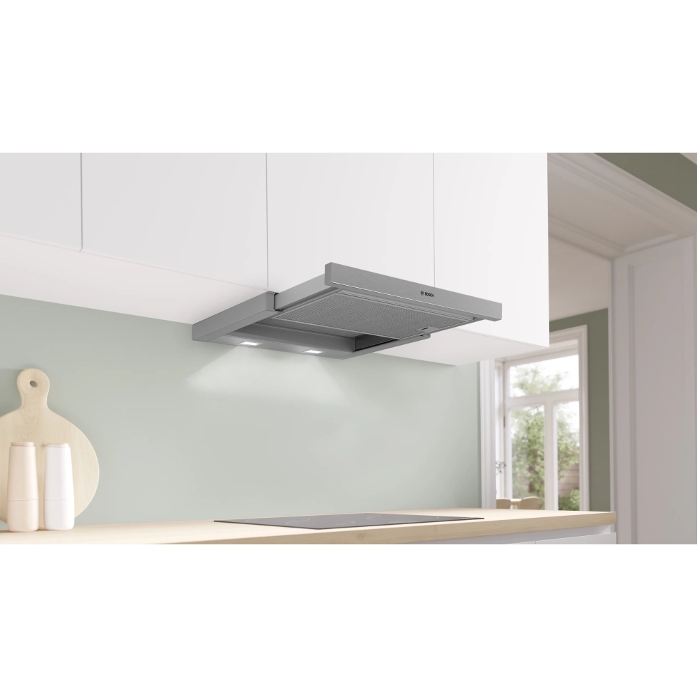 Bosch DFM063W57B Telescopic Cooker Hood, Silver, C Rated