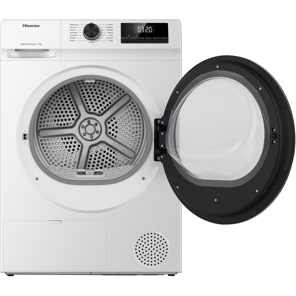 Hisense DH1Q802BW2 Heat Pump Tumble Dryer, 8kg, White, A++ Rated