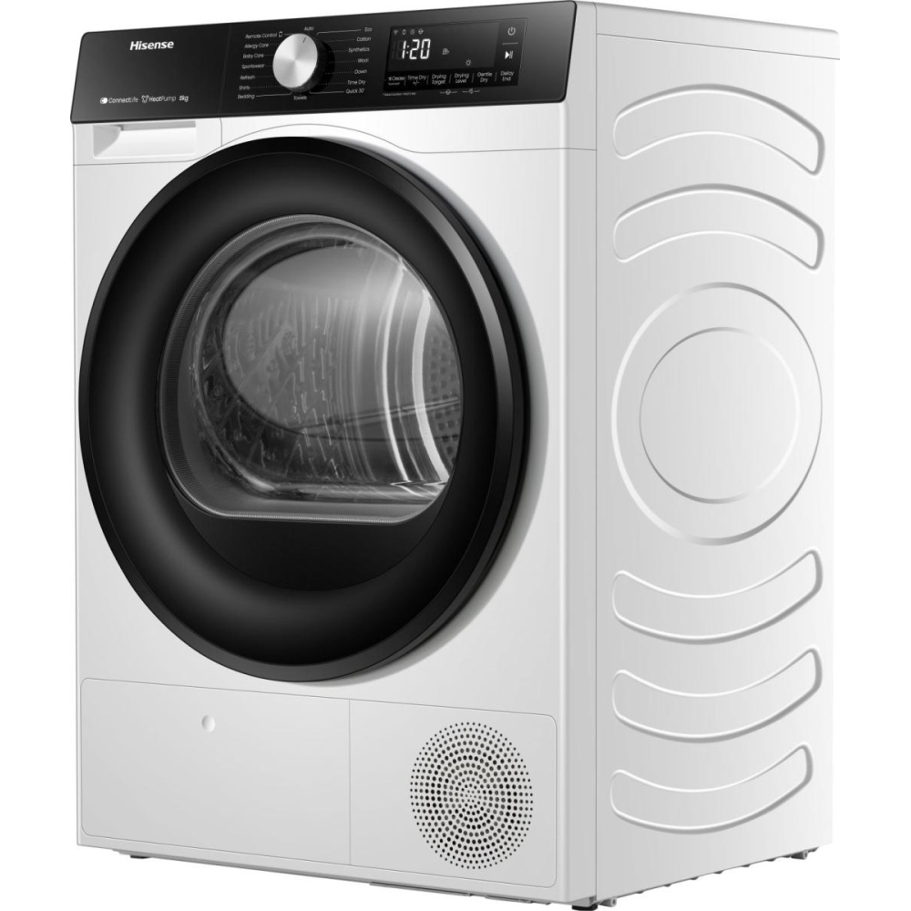 Hisense DH3S802BW3 Heat Pump Tumble Dryer, 8kg, White, A+++ Rated