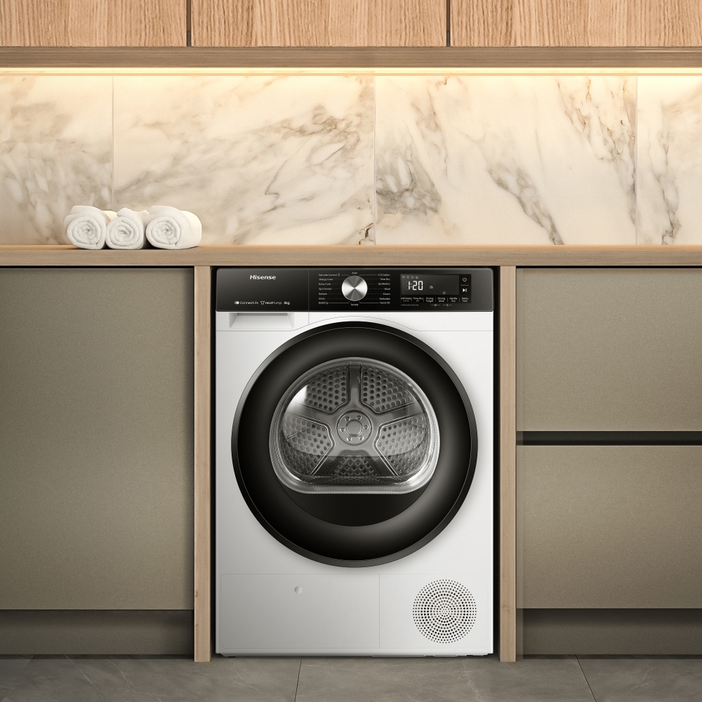 Hisense DH3S802BW3 Heat Pump Tumble Dryer, 8kg, White, A+++ Rated