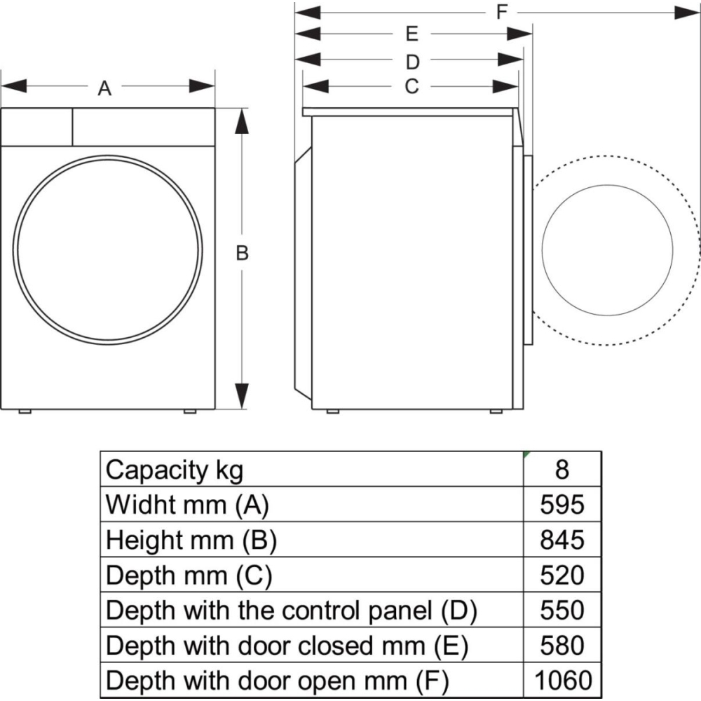 Hisense DH3S802BW3 Heat Pump Tumble Dryer, 8kg, White, A+++ Rated