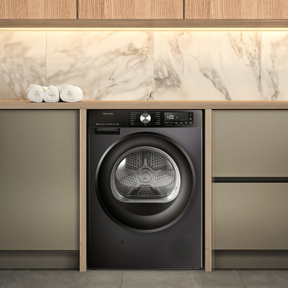Hisense DH3S902BB3 Heat Pump Tumble Dryer, 9kg, Black, A+++ Rated
