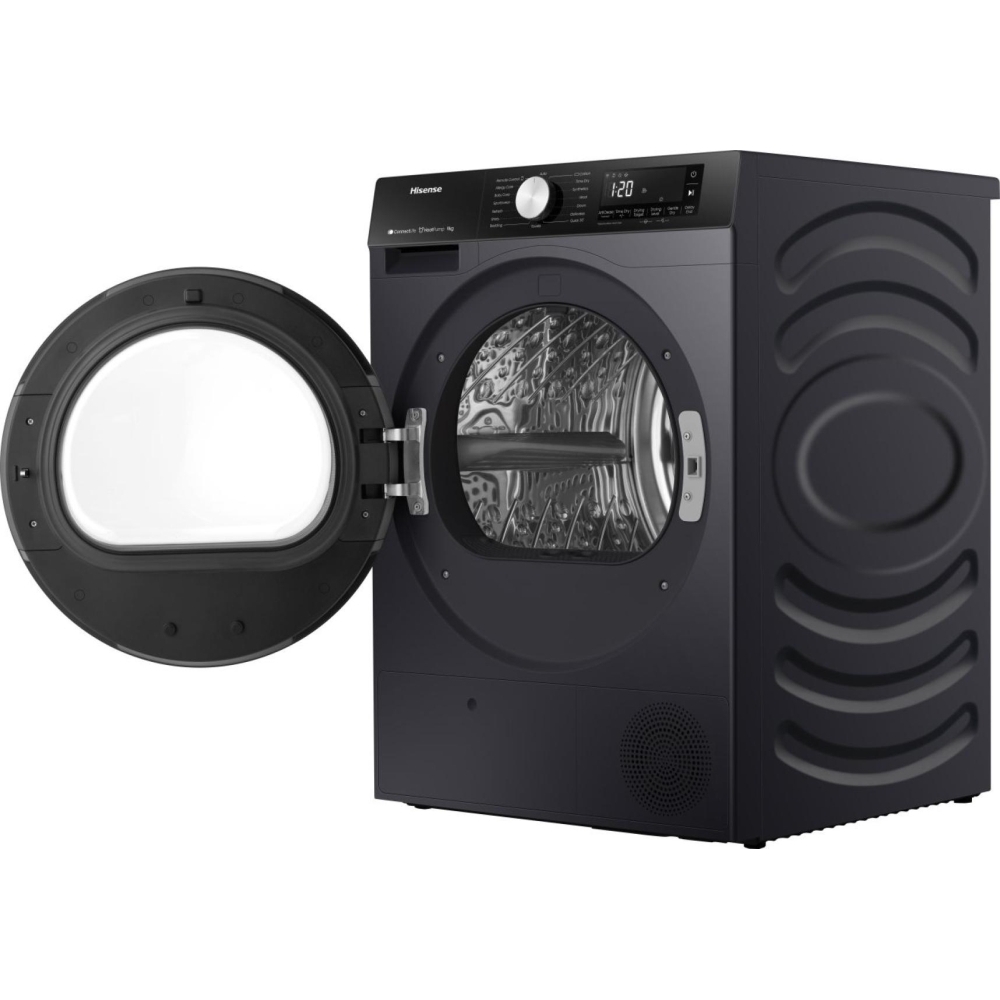 Hisense DH3S902BB3 Heat Pump Tumble Dryer, 9kg, Black, A+++ Rated