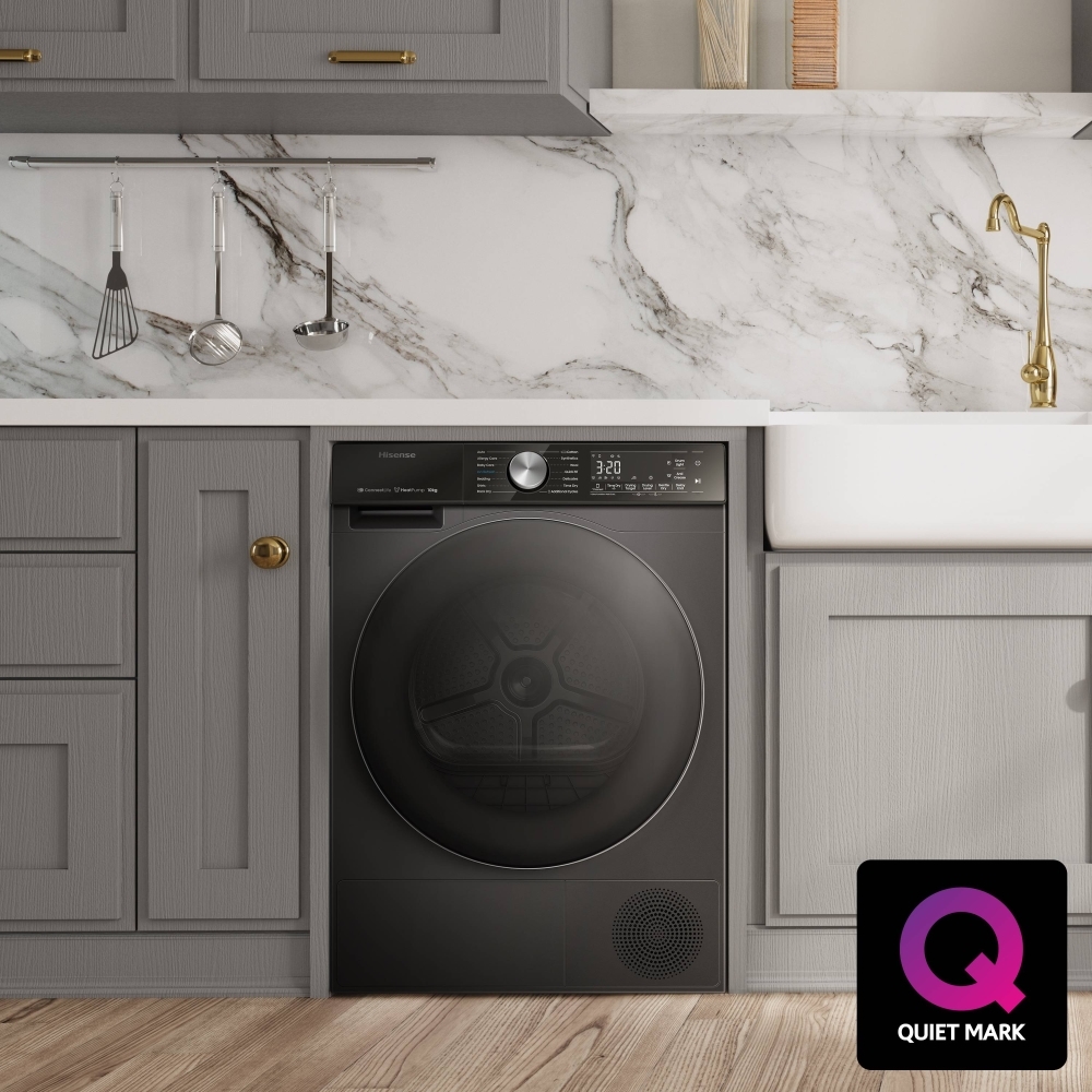Hisense DH5S102BB Heat Pump Tumble Dryer, 10kg, Black, A+++ Rated