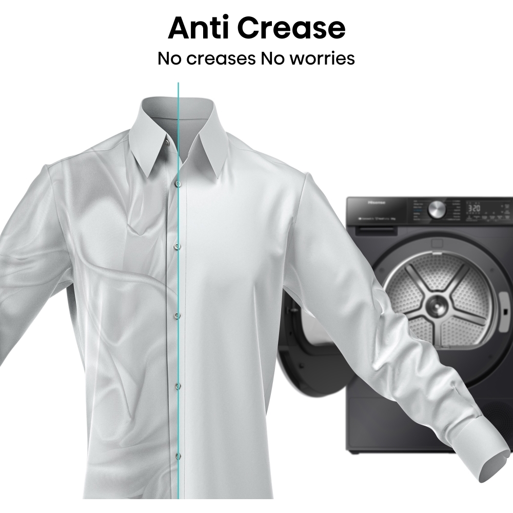 Hisense DH5S102BB Heat Pump Tumble Dryer, 10kg, Black, A+++ Rated