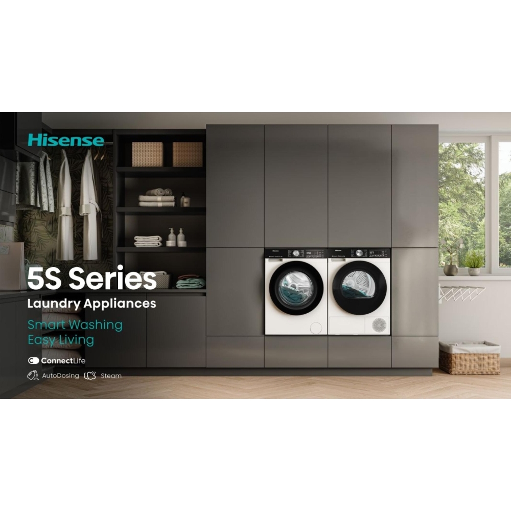 Hisense DH5S102BB Heat Pump Tumble Dryer, 10kg, Black, A+++ Rated