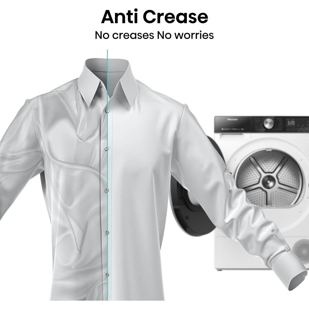 Hisense DH5S102BW 5S Series Heat Pump Tumble Dryer, 10kg, White, A+++ Rated