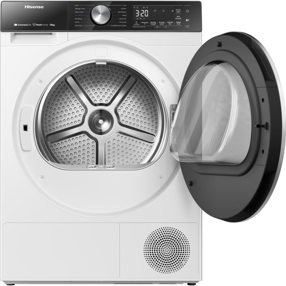 Hisense DH5S102BW 5S Series Heat Pump Tumble Dryer, 10kg, White, A+++ Rated
