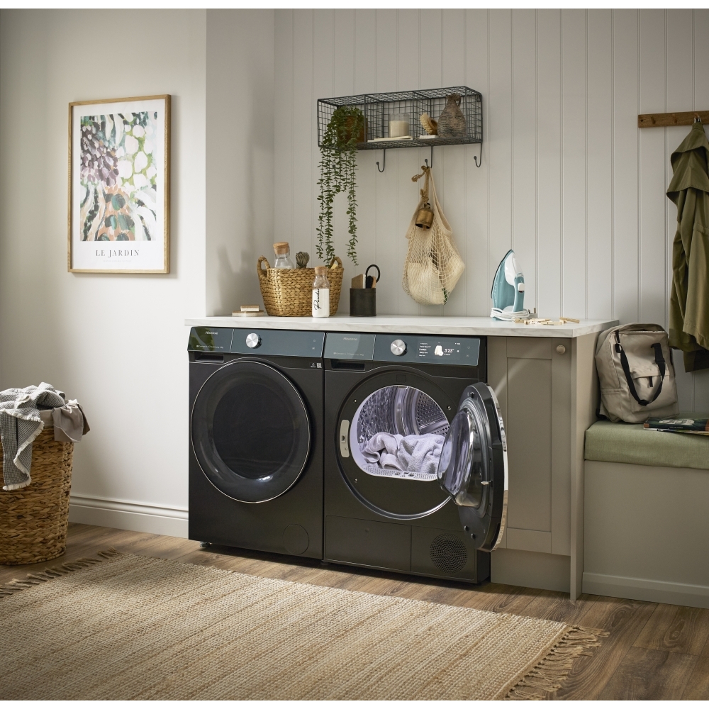 Hisense DH7S107BB Heat Pump Tumble Dryer, 10kg, Black, A+++ Rated