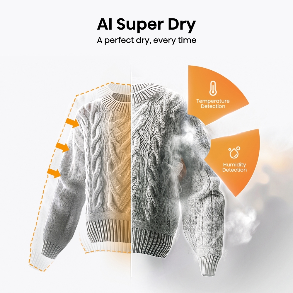 Hisense DH7S107BB Heat Pump Tumble Dryer, 10kg, Black, A+++ Rated