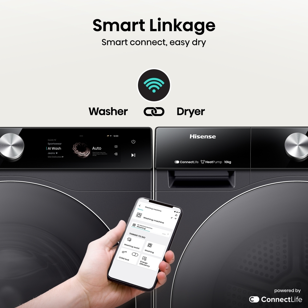 Hisense DH7S107BB Heat Pump Tumble Dryer, 10kg, Black, A+++ Rated