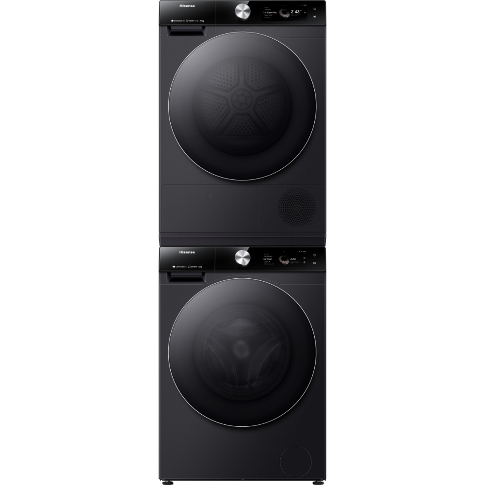 Hisense DH7S107BB Heat Pump Tumble Dryer, 10kg, Black, A+++ Rated